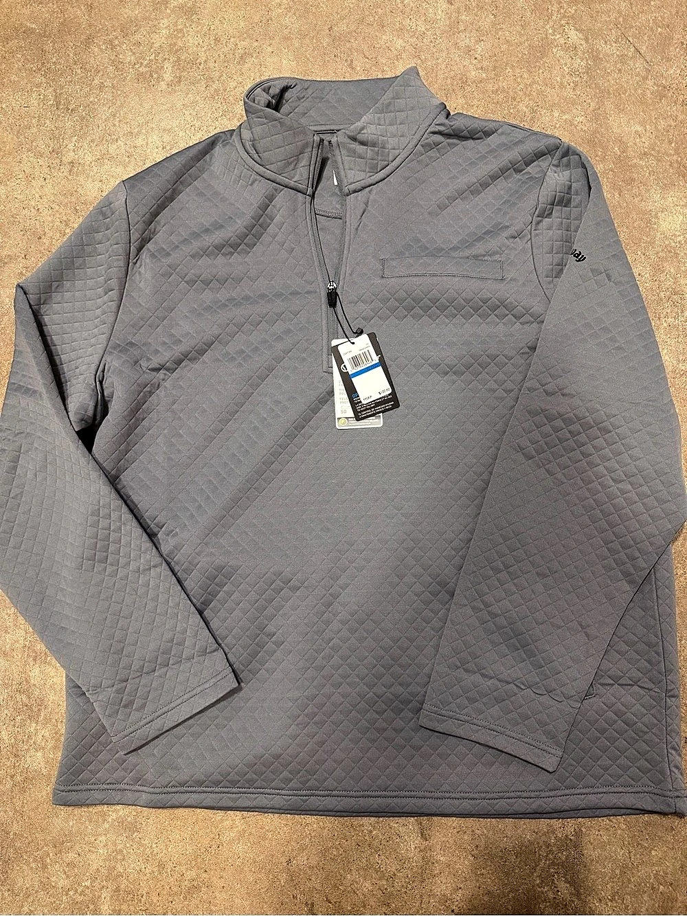 Callaway Opti-Dri Quilted Golf Pullover Gray XL NWT
